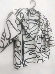 Patterned Button-Down Top