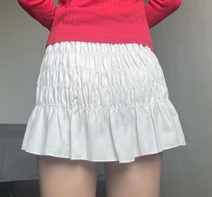 White Ruffle Mini Skirt