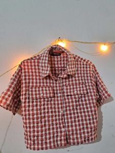 Red Gingham Crop Top