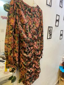 Mango Floral Gathered Dress