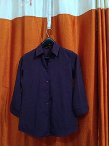 Purple 3/4 Sleeve Button-Down