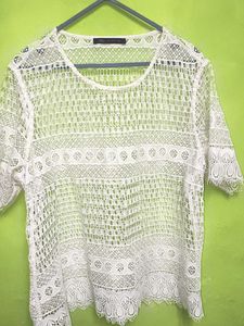 White Crochet Top