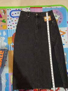 Denim Skirt with Slit