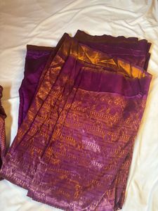 Magenta Ready to wear saree with blouse piece