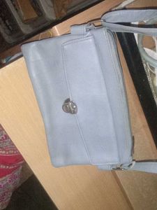 Blue Leather Handbag