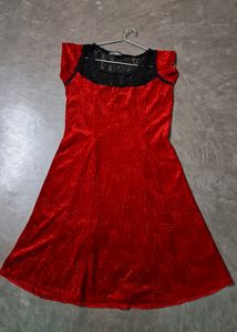 Vintage Red &amp; Black Lace Dress
