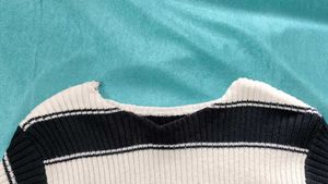 Striped Knit Long Sleeve Top