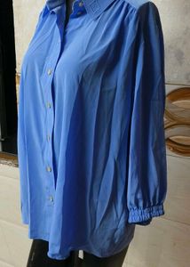 Vintage Blue Button-Up Shirt