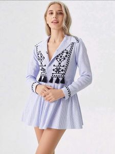 Embroidered Tassel Dress