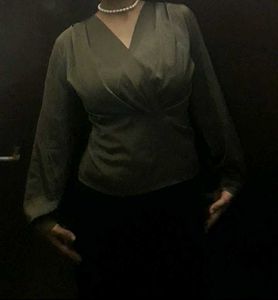 ZARA Elegant Olive Green Blouse