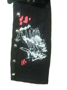 punk rock gothic black flare jeans