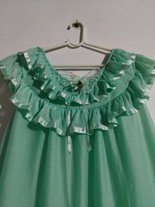 Vintage Green Ruffle Nightgown