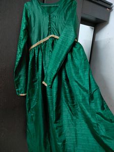 Simple Green Anarkali Kurti