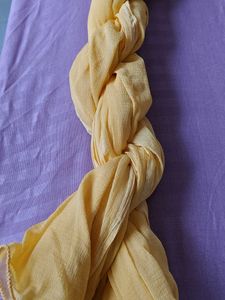 Yellow &amp; White Dupatta Set