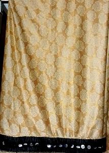 Gold Floral Print Saree