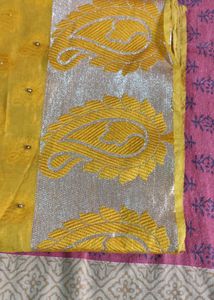 Yellow Embellished Saree