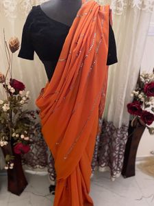 Elegant Orange Saree