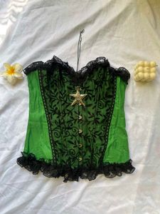 Green & Black Corset Top