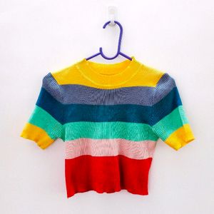 Rainbow Colour Crop Top
