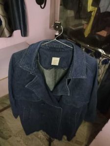 Premium  Denim Unisex Trench Coat For winter&#39;s