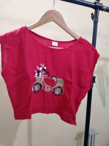 Beautiful Red Top Plazo With Shrug