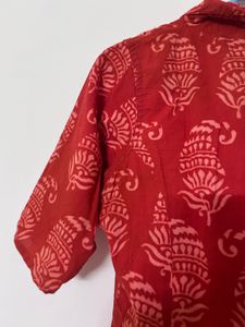 orange Printed Kurta Top