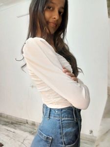 White Party Wear Top