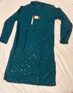 XL Men&#39;s Blue&amp;green Touch  Kurta Set