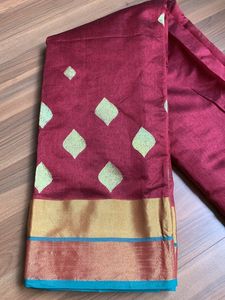 A Beautiful Maroon Colour New Saree.