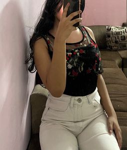 Floral Embroidered Mesh Tank Top🍒