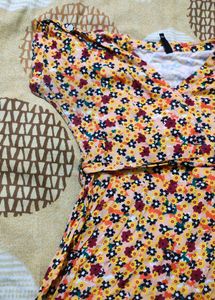 Cute Light Orange Floral Frock
