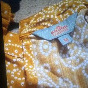 Mustard Sleeveless Bandhani Print Straight Kurta