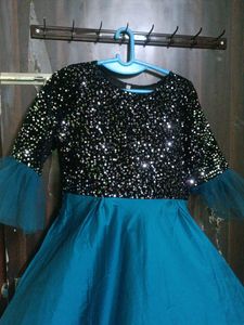 New Trendy Party Wear Velvet Frills Anarkali Gown
