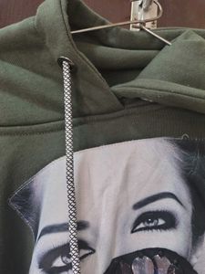 Olive Green Graphic Hoodie Perfect For Winter