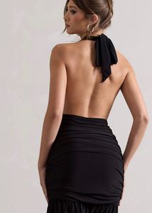 Bodycon Black Above Knee/mid Thigh Length Dress