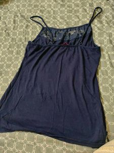 Navy Blue Night Slip with adjustable straps