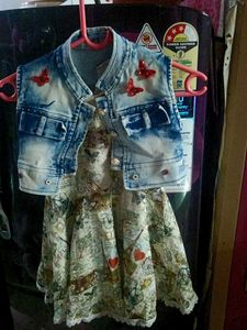 Girl's Denim Vest Dress