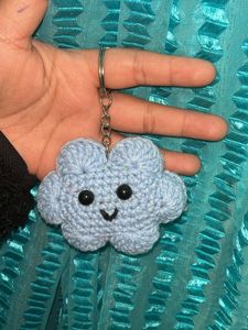 Crochet Cloud Keychain