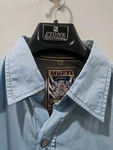 Mufti Blue Casual Shirt