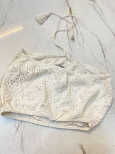 White Eyelet Tube Top