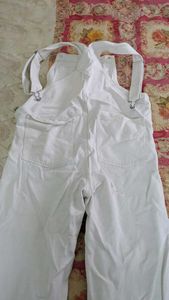 White Denim Overalls