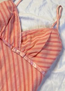 Y2K Pink Striped Spaghetti Strap Dress
