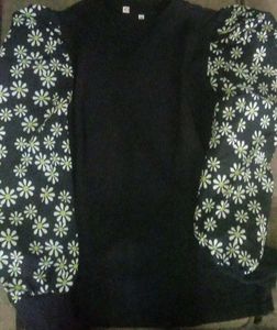 Floral Puff Sleeve Sweatshirt