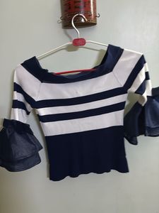 Striped Bell Sleeve Top