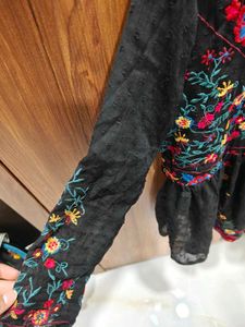 Embroidered Floral Top