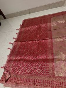 Onion Pink Tissue Saree