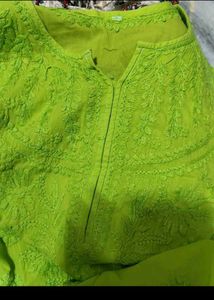 Green Embroidered Kurta