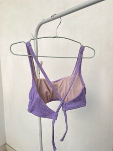 Purple Textured Bikini Top