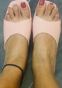 Pink Heeled Mules