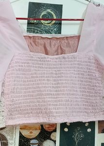 Elegant Baby Pink Crop Top